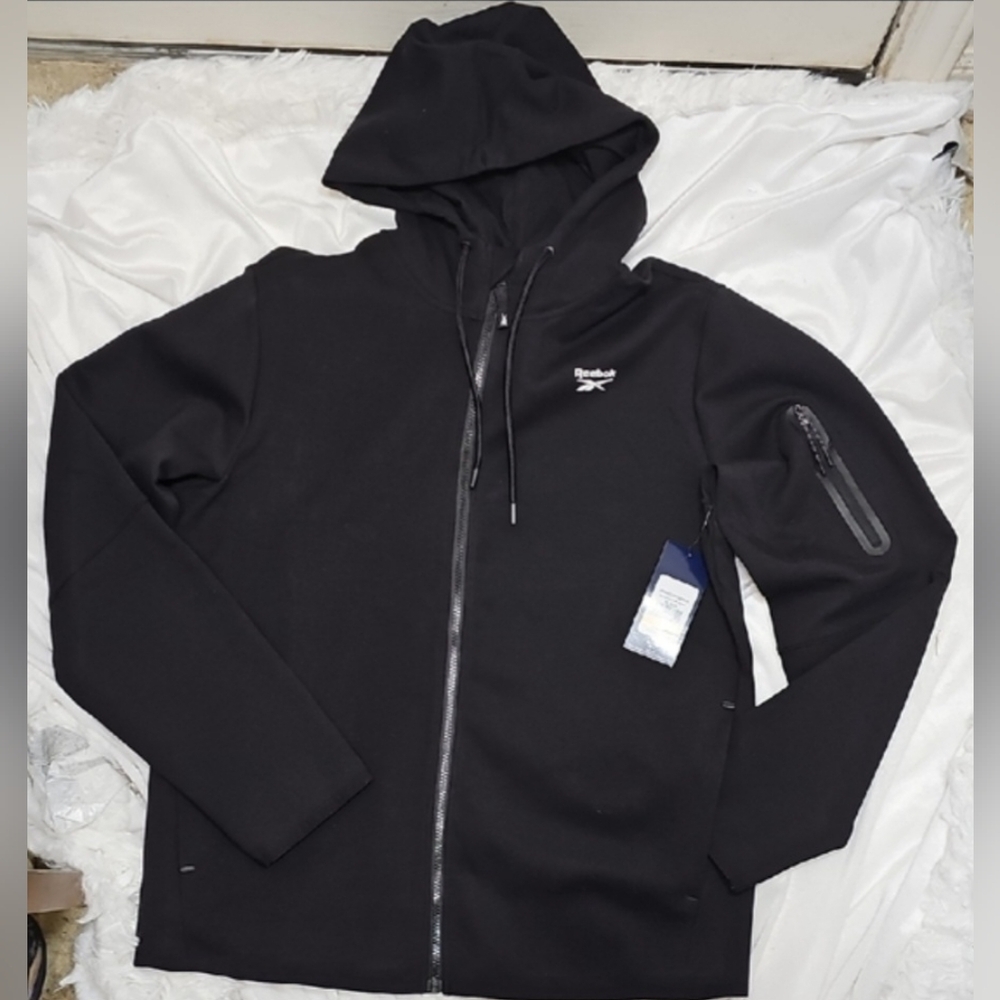Reebok Men's Black Hooded Jacket